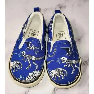 Baby Gap Toddler Boys Size 5 Blue Dinosaur Slip-On Shoes